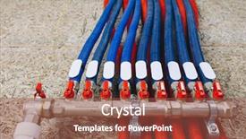  Presentation with boiler - PPT theme with manifold collector with pipes background and a red colored foreground