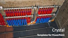  Presentation with pipes - Slides enhanced with pipes collector of underfloor heating background and a dark gray colored foreground