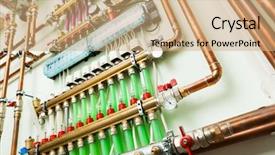  Presentation with boiler - Beautiful PPT layouts featuring energy independance - underfloor heating control system backdrop and a coral colored foreground