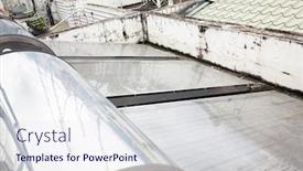  Presentation with solar water - Amazing presentation design having solar water heater on a roof in the outdoor backdrop and a sky blue colored foreground