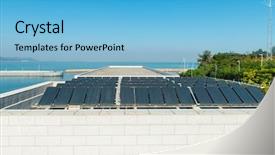 Presentation with solar water - Presentation theme having solar water heating panel background and a light blue colored foreground