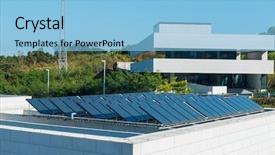  Presentation with house heating - Audience pleasing PPT theme consisting of solar water heating panel backdrop and a light blue colored foreground