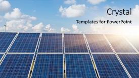  Presentation with wind solar - Beautiful PPT theme featuring solar wind farm - future electrical production shanghai china backdrop and a light blue colored foreground