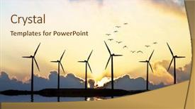  Presentation with dawn - Theme enhanced with solar wind farm - saw mills at dawn background and a cream colored foreground