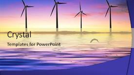  Presentation with green power - Beautiful slide set featuring solar woind power - green energy backdrop and a blonde colored foreground