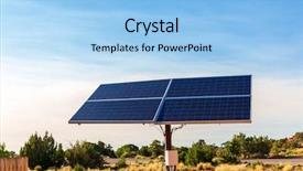 Presentation with solar panels - Beautiful presentation theme featuring blue solar panels backdrop and a light blue colored foreground