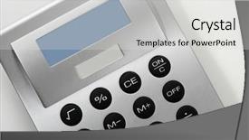  Presentation with solar cell - PPT theme consisting of solarcell buisness - calculator in gray silver color background and a light gray colored foreground