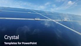  Presentation with renewable energy - Beautiful PPT theme featuring solarcell buisness - solar panel renewable eco energy backdrop and a navy blue colored foreground