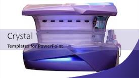  Presentation with metal - Cool new PPT theme with solarium-made-from-metal backdrop and a light blue colored foreground