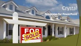  Presentation with estate - Presentation theme enhanced with sold-for-sale-real-estate background and a seafoam green colored foreground