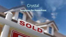  Presentation with estate - PPT theme with sold-for-sale-real-estate background and a ocean colored foreground