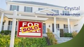  Presentation with estate - Presentation enhanced with sold-for-sale-real-estate background and a sky blue colored foreground