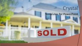  Presentation with estate - Theme enhanced with sold-for-sale-real-estate background and a light blue colored foreground