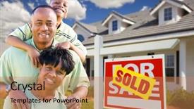  Presentation with real estate - Colorful slides enhanced with sold for sale real estate backdrop and a coral colored foreground