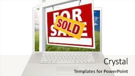  Presentation with global laptop - Beautiful presentation design featuring sold for sale real estate backdrop and a lemonade colored foreground