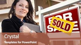  Presentation with real estate - Amazing slide deck having sold for sale real estate backdrop and a red colored foreground