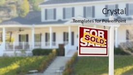 Presentation with real estate for sale - PPT layouts consisting of sold home for sale real background and a light blue colored foreground