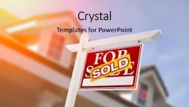  Presentation with real estate for sale - PPT layouts with sold home for sale real background and a light blue colored foreground