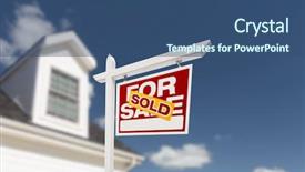  Presentation with real estate for sale - PPT layouts having sold home for sale real background and a ocean colored foreground