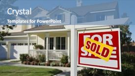  Presentation with for sale sign - Beautiful presentation theme featuring sold home for sale sign backdrop and a teal colored foreground