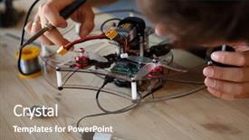  Presentation with soldering - Slides consisting of solder - image of young man background and a gray colored foreground