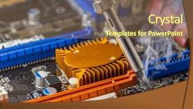  Presentation with soldering - Presentation design enhanced with solder - motherboard fixed with soldering iron background and a violet colored foreground