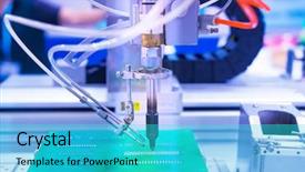  Presentation with soldering - Audience pleasing PPT theme consisting of solder - robotic soldering used in soldering backdrop and a cyan colored foreground