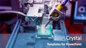  Presentation with soldering - Presentation theme with solder - soldering iron tips of automated background and a teal colored foreground