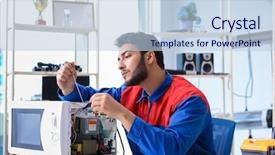  Presentation with young marines - Beautiful slides featuring solder wave - young repairman fixing and repairing backdrop and a lemonade colored foreground