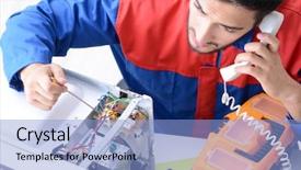  Presentation with youth leadership greenboard young - PPT theme featuring solder wave - young repairman fixing and repairing background and a  colored foreground