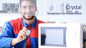  Presentation with hypertension in young - Amazing presentation design having solder wave - young repairman fixing and repairing backdrop and a  colored foreground