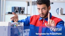  Presentation with young marines - Beautiful slide set featuring solder wave - young repairman fixing and repairing backdrop and a  colored foreground