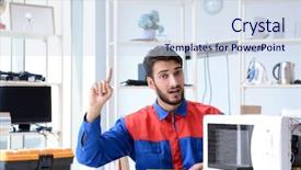  Presentation with youth leadership greenboard young - Presentation design with solder wave - young repairman fixing and repairing background and a  colored foreground