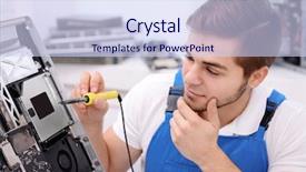  Presentation with soldering - Colorful PPT layouts enhanced with soldering iron in service center backdrop and a sky blue colored foreground