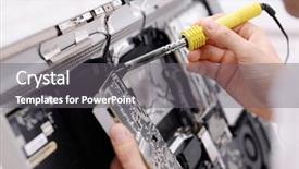  Presentation with soldering - Audience pleasing slides consisting of soldering iron in service center backdrop and a  colored foreground