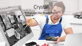  Presentation with soldering - Cool new slides with soldering iron in service center backdrop and a light gray colored foreground