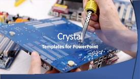  Presentation with soldering - Colorful PPT layouts enhanced with soldering iron in service center backdrop and a teal colored foreground