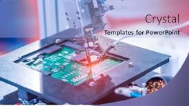  Presentation with soldering - Slide set enhanced with soldering-iron-tips-of-automated background and a light blue colored foreground