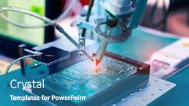  Presentation with soldering - Amazing PPT theme having soldering-iron-tips-of-automated backdrop and a teal colored foreground