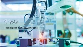  Presentation with soldering - Colorful presentation design enhanced with soldering-iron-tips-of-automated backdrop and a light blue colored foreground