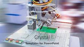  Presentation with soldering - Beautiful presentation design featuring soldering-iron-tips-of-automated backdrop and a light blue colored foreground