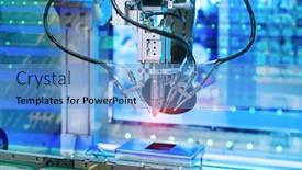  Presentation with soldering - PPT theme having soldering-iron-tips-of-automated background and a teal colored foreground