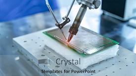  Presentation with electric circuit board - PPT layouts consisting of soldering-iron-tips-of-robotic background and a light blue colored foreground