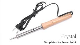  Presentation with soldering - Slide deck with soldering-iron-with-wooden-handle background and a white colored foreground