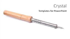  Presentation with soldering - Colorful PPT theme enhanced with soldering-iron-with-wooden-handle backdrop and a white colored foreground