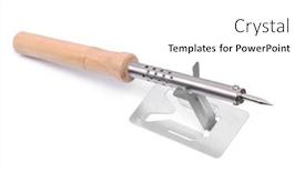  Presentation with soldering - Presentation featuring soldering-iron-with-wooden-handle background and a white colored foreground