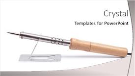  Presentation with soldering - Cool new slide deck with soldering-iron-with-wooden-handle backdrop and a white colored foreground