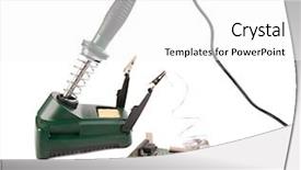  Presentation with soldering - Beautiful PPT layouts featuring soldering station and damaged electronic board backdrop and a white colored foreground