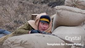  Presentation with civil war - Presentation theme featuring soldier-1918-russian-civil-war background and a gray colored foreground