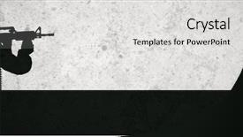  Presentation with military soldier leader - Slide deck featuring soldier aiming with a rifle background and a light gray colored foreground